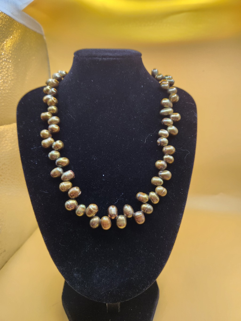 Yellow Gold Filled Barquoe Chocolate 16" Pearl Necklace